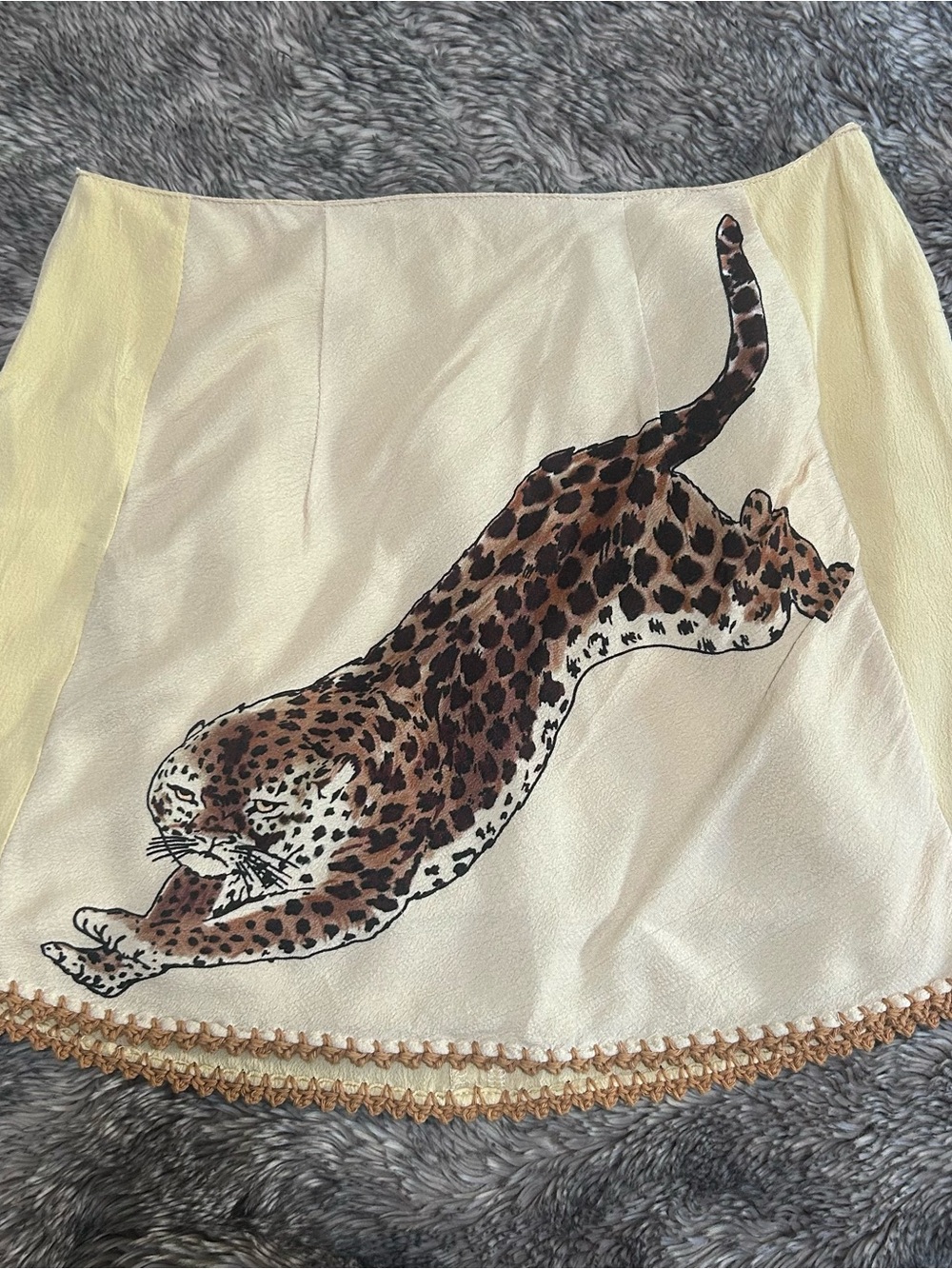 Chasing Unicorns Cream Mini Cheetah Skirt